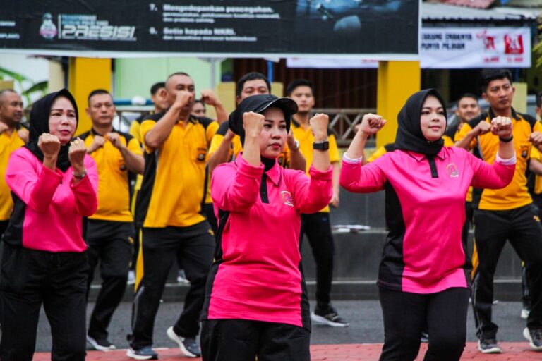 Perkuat Sinergi, Pemkab Muba Senam Bersama TNI Polri