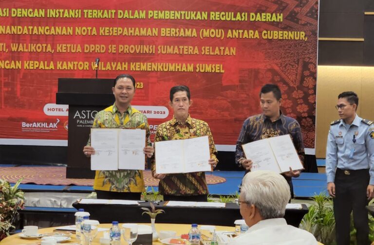 DPRD Banyuasin MoU dengan Kanwil Kemenkumham, Buat Produk Hukum Berkualitas