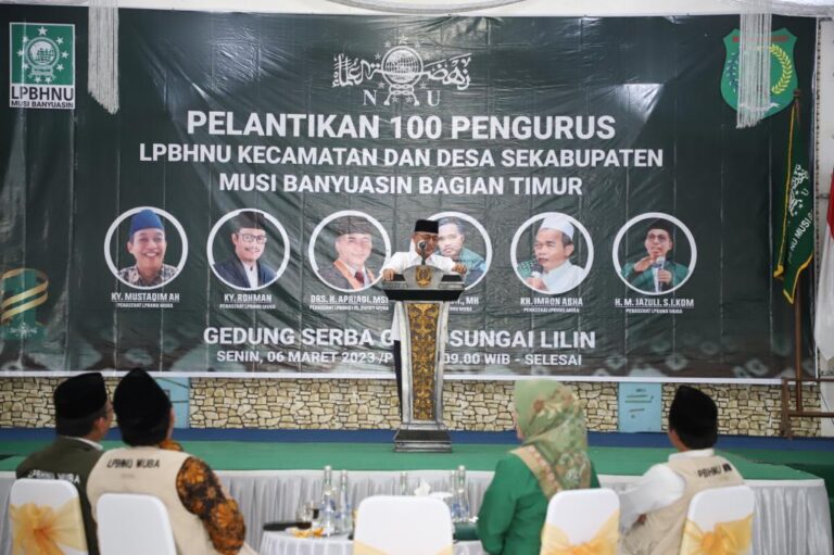 Pj Bupati Apriyadi Lantik Pengurus LPBHNU se-Kecamatan Wilayah Timur