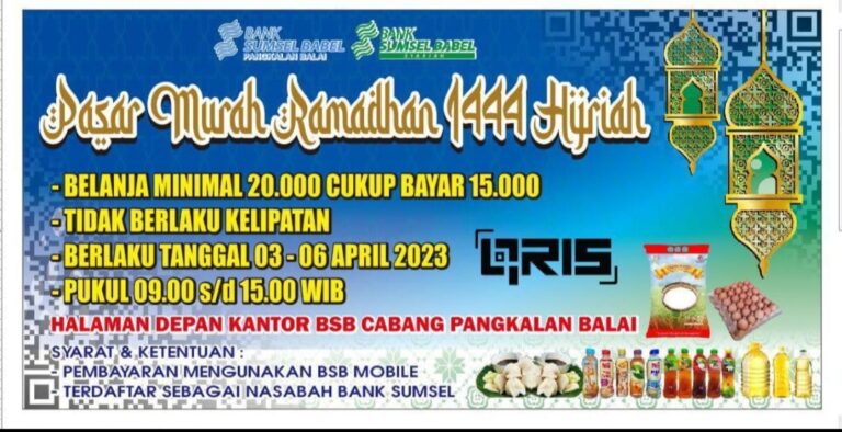 BSB Bakal Gelar Bazar Murah Transaksi dengan QRIS Mobile Bangking