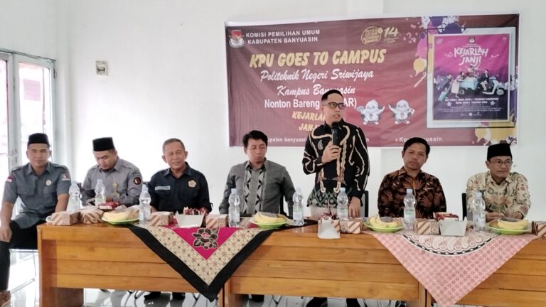 KPU Banyuasin Nobar Film Kejarlah Janji Bersama Mahasiswa Polsri Kampus Banyuasin