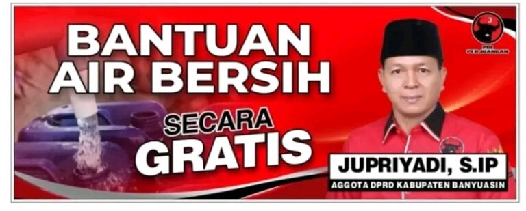 Anggota Dewan Banyuasin Jupriadi Salurkan Bantuan Air Bersih