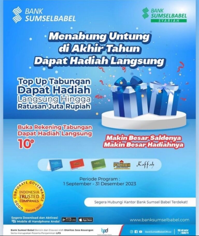 Bank Sumsel Babel Gelar Promo Menabung Untung di Awal Tahun