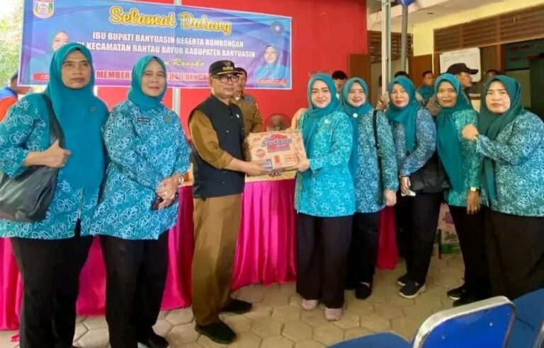 Pj Ketua TP PKK Kabupaten Banyuasin Salurkan Bantuan Korban Banjir
