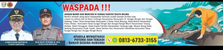 Waspada Buaya! BPBD Banyuasin Imbau Masyarakat Hindari Lokasi Rawan Serangan