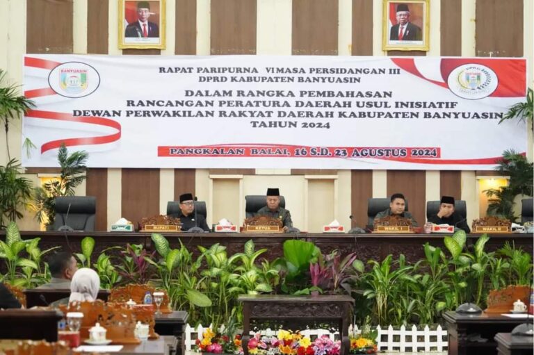 Paripurna Lanjutan, DPRD Banyuasin Bentuk Pansus Bahas 7 Raperda Inisiatif