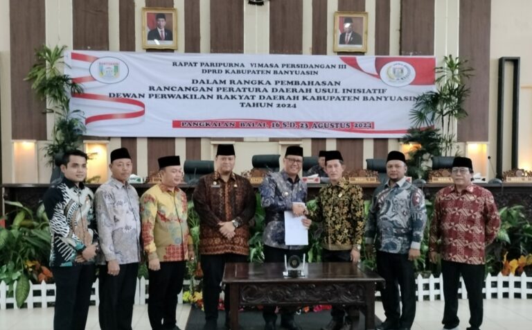 DPRD Banyuasin Sahkan 7 Perda Baru, Dorong Pembangunan Berkelanjutan