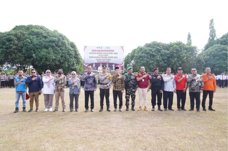 Jelang Pilkada, Pj Bupati Banyuasin Hadiri Apel Gelar Pasukan Mantap Praja Musi