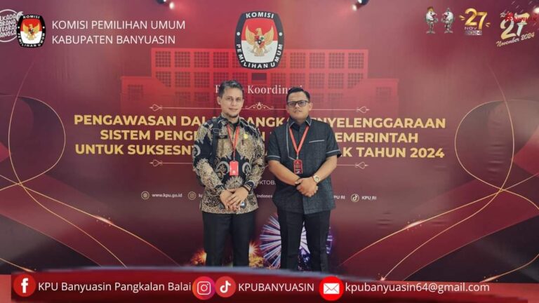 Kordiv Hukum dan Pengawasan KPU Banyuasin Hadiri Rapat Koordinasi Pengawasan SPIP untuk Sukseskan Pilkada 2024