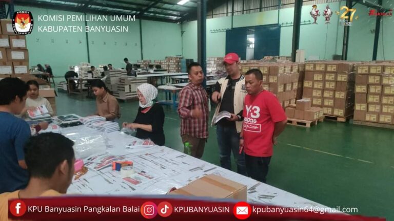 KPU Banyuasin Monitoring dan Evaluasi Percetakan Surat Suara dan Alat Bantu Tunanetra Pilkada 2024