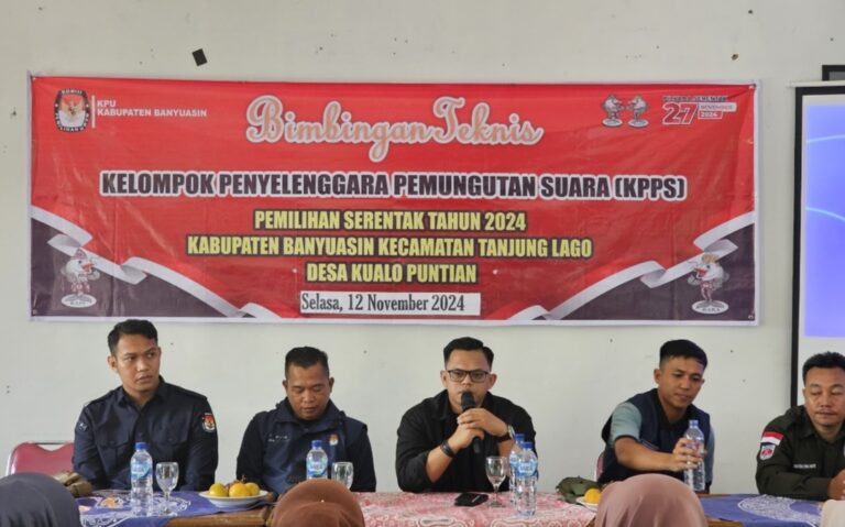 KPU Banyuasin Lakukan Monitoring dan Evaluasi Bimtek Tungsura di Tingkat Adhoc