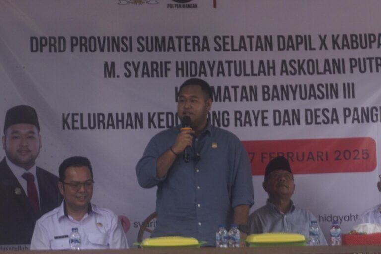 Anggota DPRD Sumsel M Syarif Hidayatullah Askolanni Putra Laksanakan Reses di Banyuasin