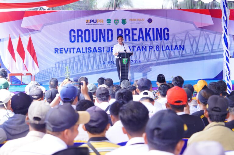 Gubernur H. Herman Deru dan Bupati Muba H M. Toha Resmikan Groundbreaking Revitalisasi Jembatan P6 Sungai Lalan