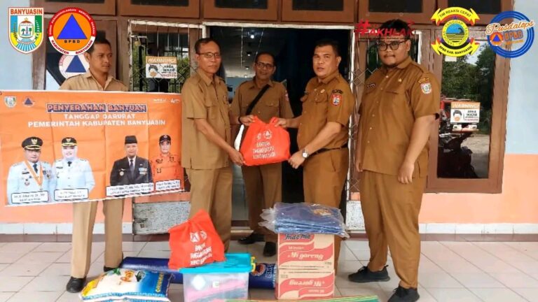 BPBD Banyuasin Sigap Beri Bantuan Tanggap Darurat untuk Korban Angin Kencang