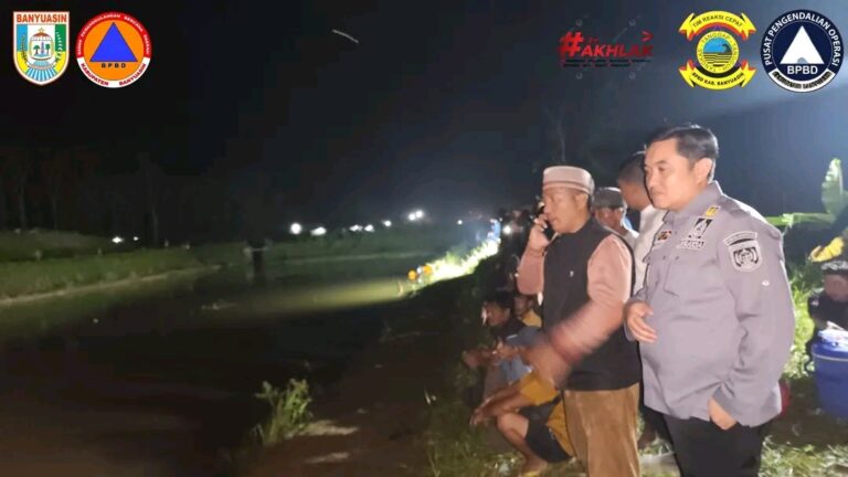 BPBD Banyuasin Evakuasi Korban Tenggelam di Desa Langkan