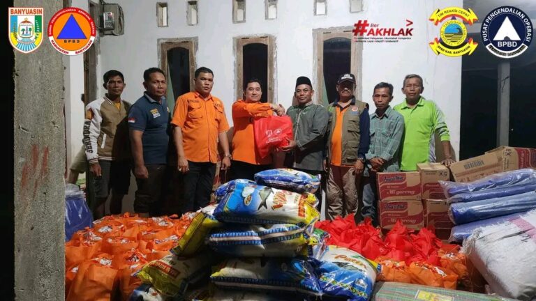 BPBD Banyuasin Salurkan Bantuan Tanggap Darurat untuk Korban Puting Beliung di Desa Tirta Mulya