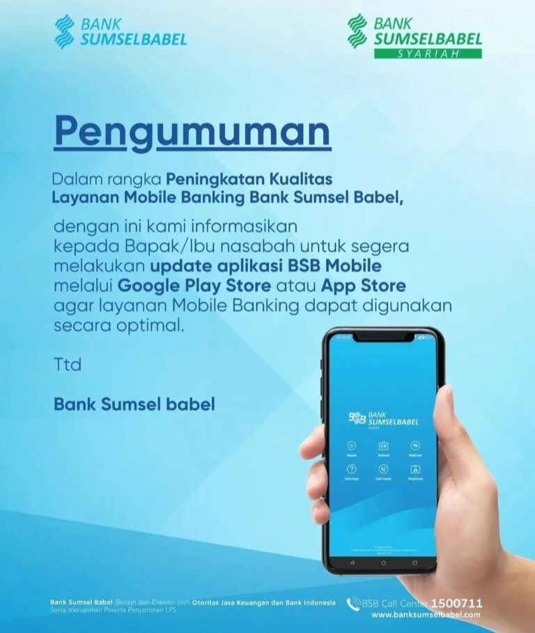 Bank Sumsel Babel Umumkan Pembaruan Aplikasi BSB Mobile