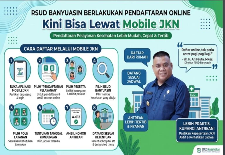 RSUD Banyuasin Berlakukan Pendaftaran Online, Kini Bisa Lewat Mobile JKN