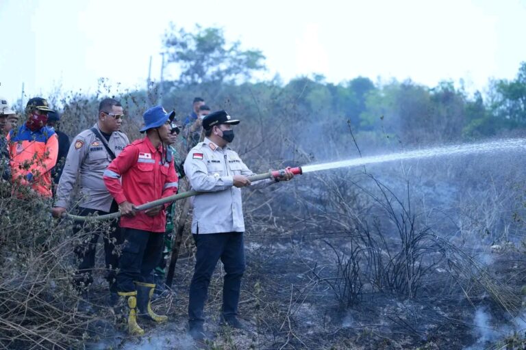 Bupati Askolani Turun Langsung Padamkan Karhutla di Desa Biyuku