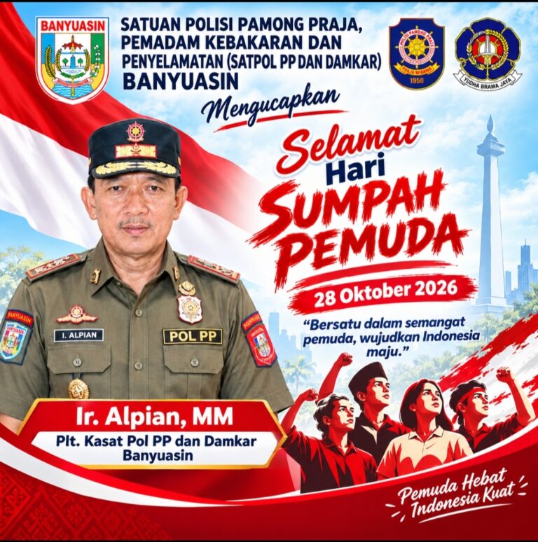 Kasat Pol PP dan Damkar Banyuasin Alpian Ajak Anggota Tanamkan Semangat Sumpah Pemuda
